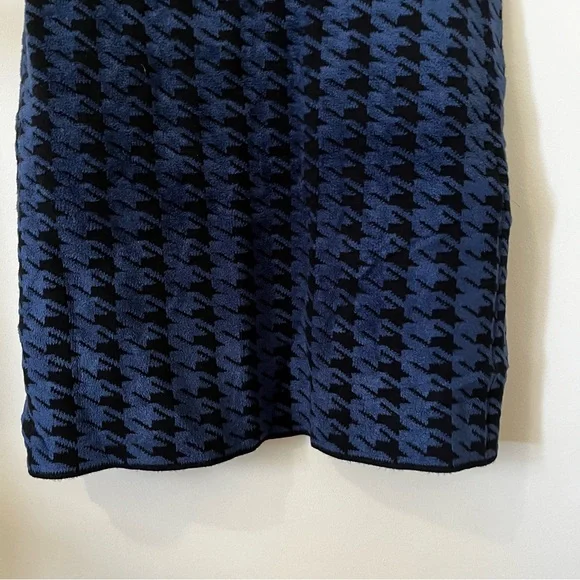 Vicedomini Italian Sleeveless Long Knit Vest in Navy Black Women's Large